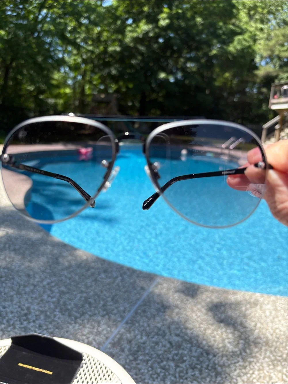 Prive Renaud Black Aviator Sunglasses with Collapsable Case